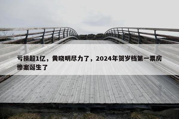 亏损超1亿，黄晓明尽力了，2024年贺岁档第一票房惨案诞生了