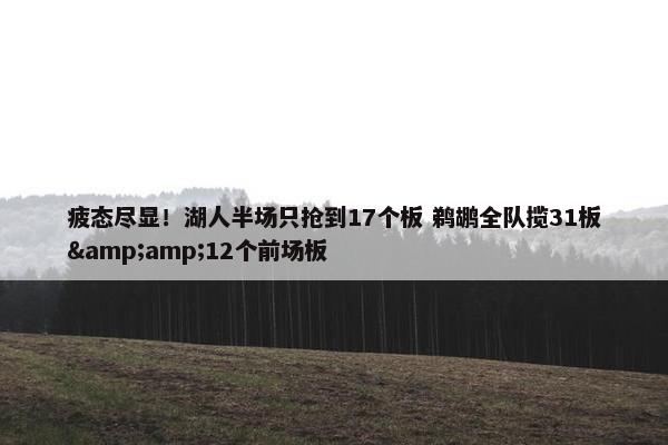 疲态尽显！湖人半场只抢到17个板 鹈鹕全队揽31板&amp;12个前场板