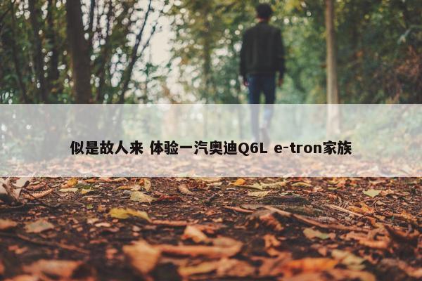 似是故人来 体验一汽奥迪Q6L e-tron家族