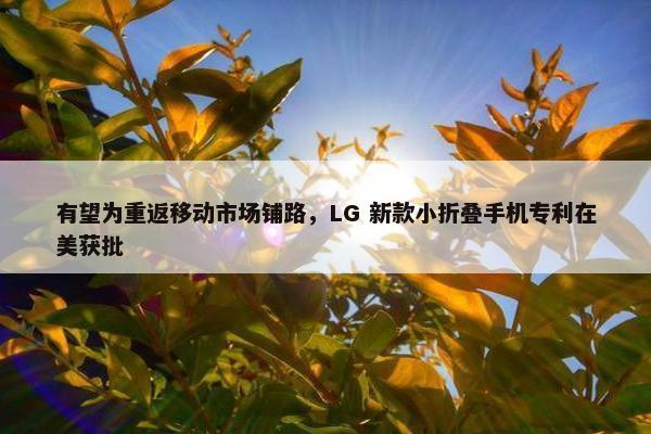 有望为重返移动市场铺路，LG 新款小折叠手机专利在美获批