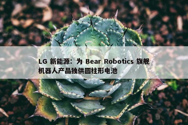 LG 新能源：为 Bear Robotics 旗舰机器人产品独供圆柱形电池