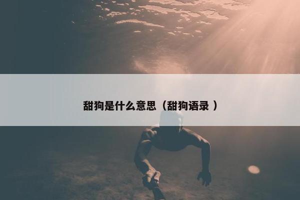 甜狗是什么意思（甜狗语录 ）