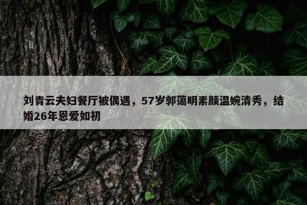 刘青云夫妇餐厅被偶遇，57岁郭蔼明素颜温婉清秀，结婚26年恩爱如初