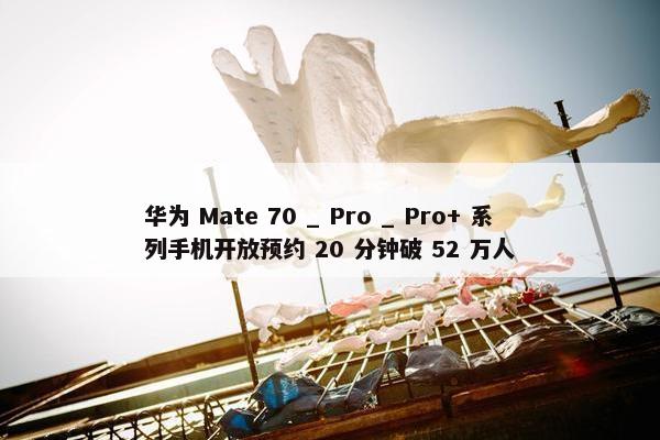 华为 Mate 70 _ Pro _ Pro+ 系列手机开放预约 20 分钟破 52 万人