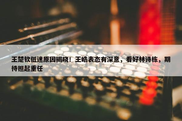 王楚钦低迷原因揭晓！王皓表态有深意，看好林诗栋，期待担起重任