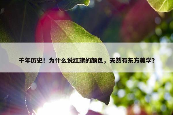 千年历史！为什么说红旗的颜色，天然有东方美学？