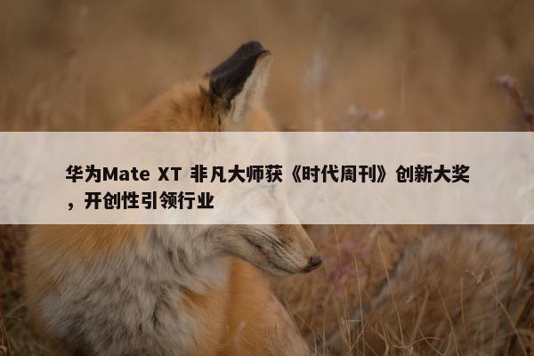 华为Mate XT 非凡大师获《时代周刊》创新大奖，开创性引领行业