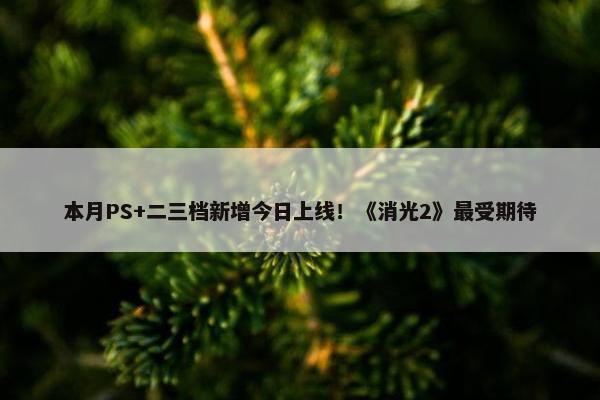 本月PS+二三档新增今日上线！《消光2》最受期待