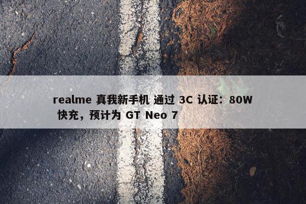 realme 真我新手机 通过 3C 认证：80W 快充，预计为 GT Neo 7