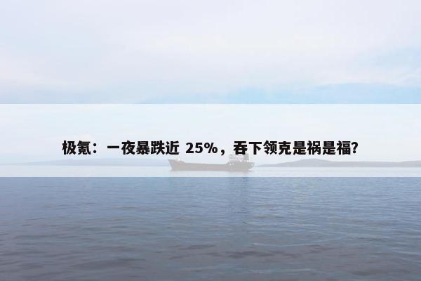 极氪：一夜暴跌近 25%，吞下领克是祸是福？