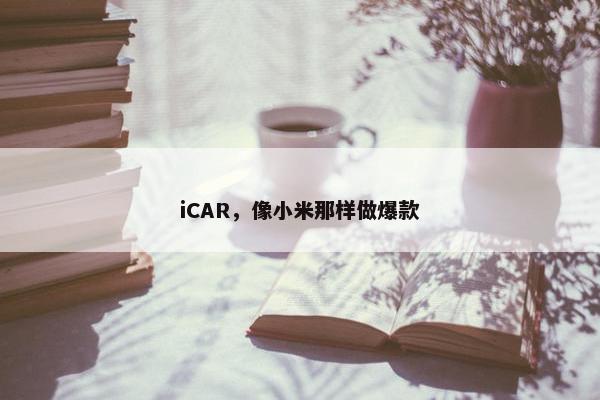 iCAR，像小米那样做爆款