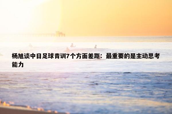 杨旭谈中日足球青训7个方面差距：最重要的是主动思考能力