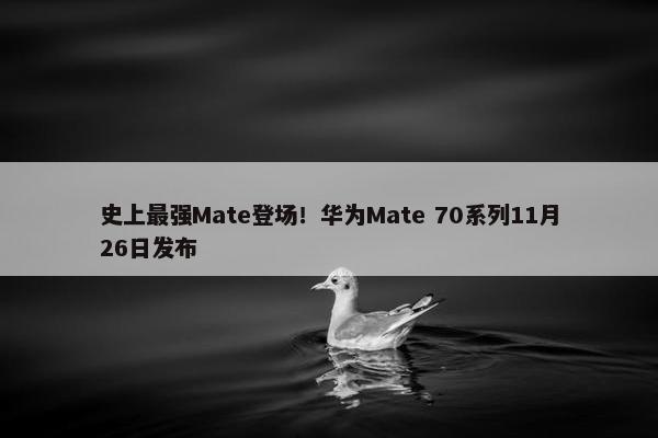 史上最强Mate登场！华为Mate 70系列11月26日发布