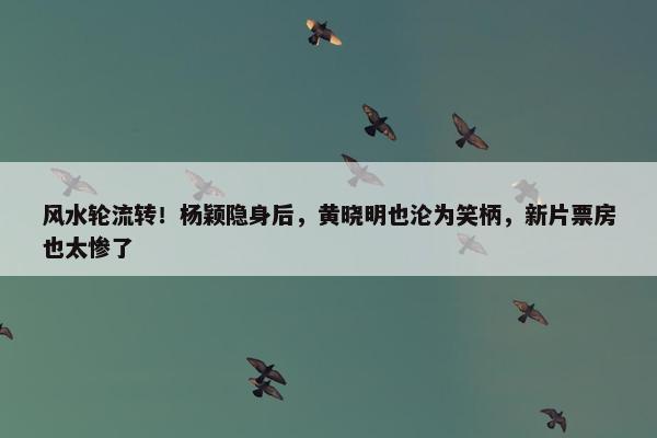 风水轮流转！杨颖隐身后，黄晓明也沦为笑柄，新片票房也太惨了