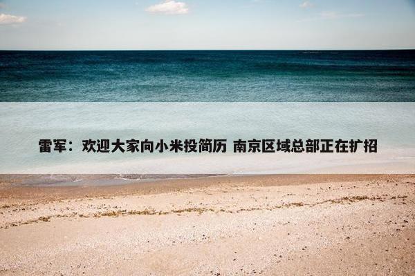 雷军：欢迎大家向小米投简历 南京区域总部正在扩招