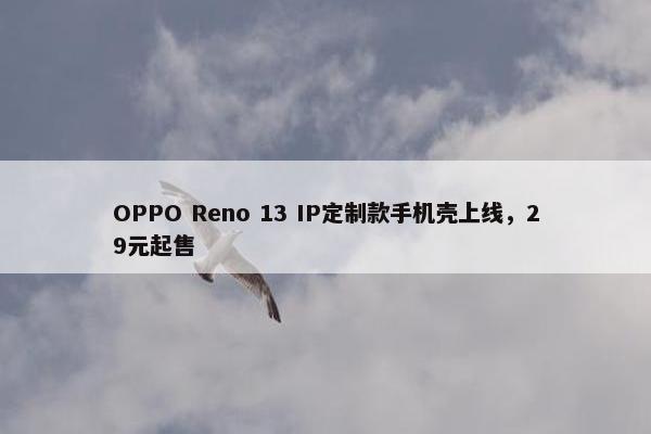 OPPO Reno 13 IP定制款手机壳上线，29元起售