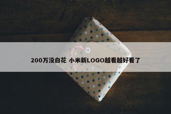 200万没白花 小米新LOGO越看越好看了