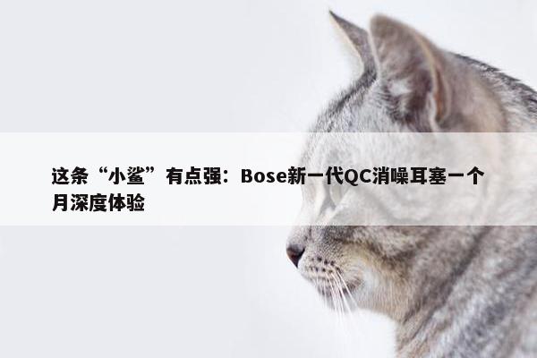 这条“小鲨”有点强：Bose新一代QC消噪耳塞一个月深度体验