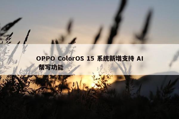 OPPO ColorOS 15 系统新增支持 AI 帮写功能