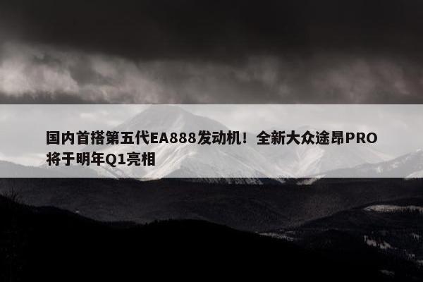 国内首搭第五代EA888发动机！全新大众途昂PRO将于明年Q1亮相