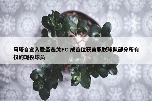 马塔自宣入股圣迭戈FC 成首位获美职联球队部分所有权的现役球员