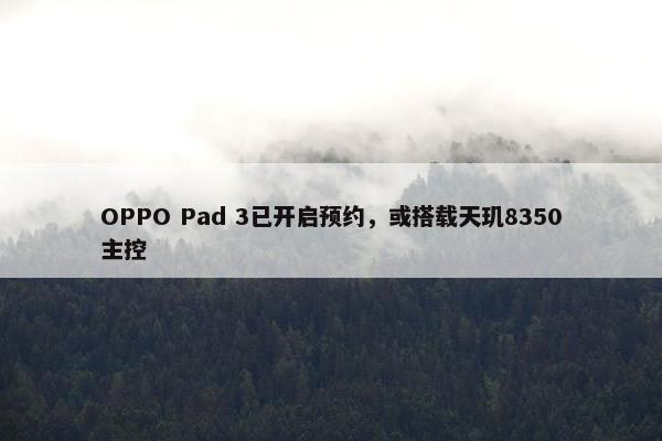 OPPO Pad 3已开启预约，或搭载天玑8350主控