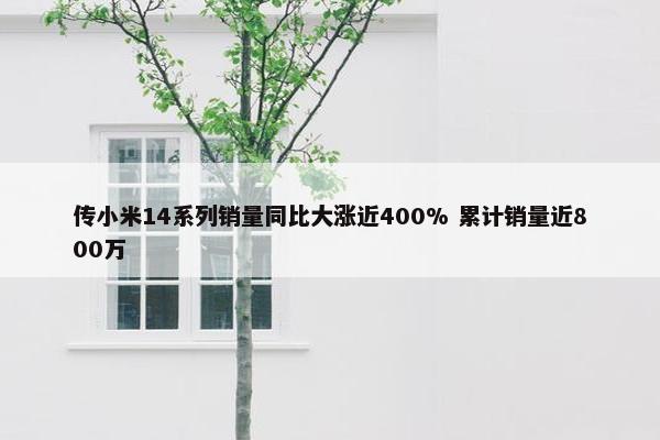 传小米14系列销量同比大涨近400% 累计销量近800万