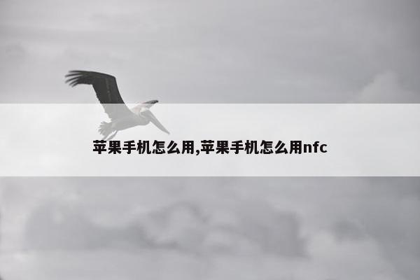 苹果手机怎么用,苹果手机怎么用nfc