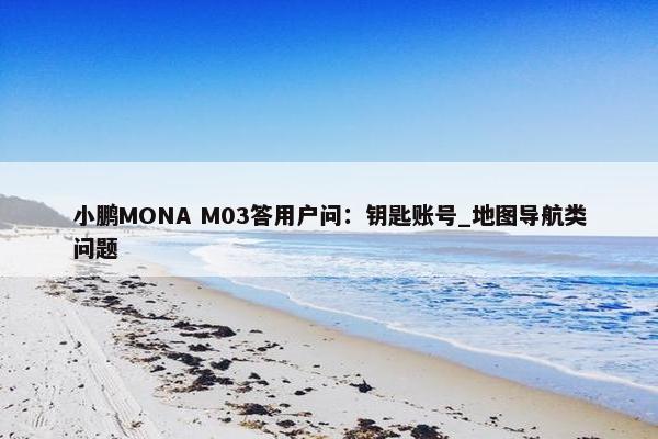 小鹏MONA M03答用户问：钥匙账号_地图导航类问题