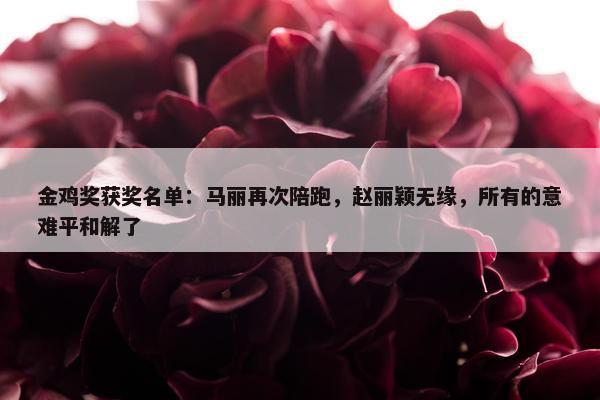 金鸡奖获奖名单：马丽再次陪跑，赵丽颖无缘，所有的意难平和解了