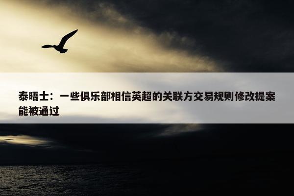 泰晤士：一些俱乐部相信英超的关联方交易规则修改提案能被通过