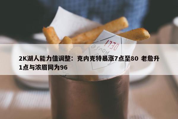 2K湖人能力值调整：克内克特暴涨7点至80 老詹升1点与浓眉同为96