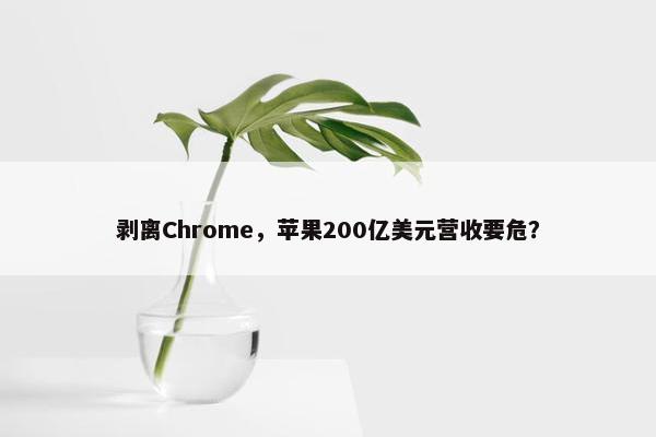 剥离Chrome，苹果200亿美元营收要危？