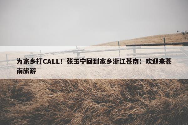 为家乡打CALL！张玉宁回到家乡浙江苍南：欢迎来苍南旅游