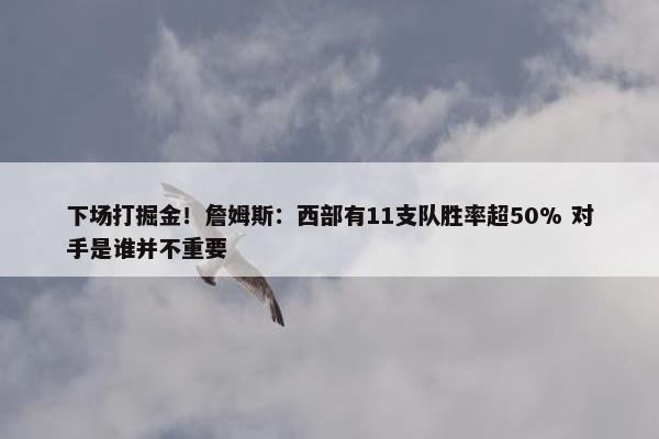 下场打掘金！詹姆斯：西部有11支队胜率超50% 对手是谁并不重要