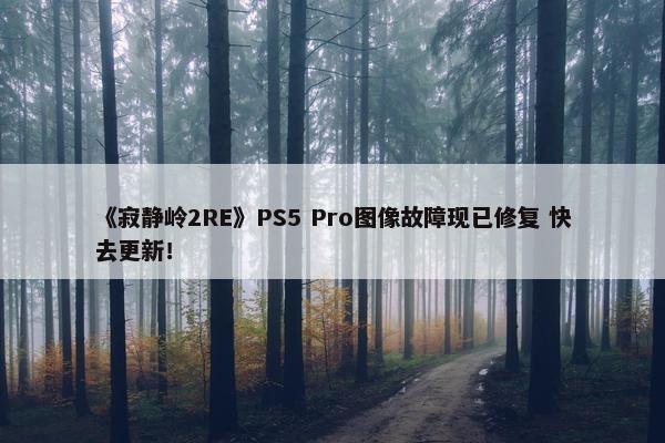 《寂静岭2RE》PS5 Pro图像故障现已修复 快去更新！