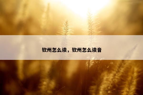 钦州怎么读，钦州怎么读音