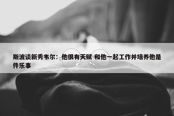 斯波谈新秀韦尔：他很有天赋 和他一起工作并培养他是件乐事