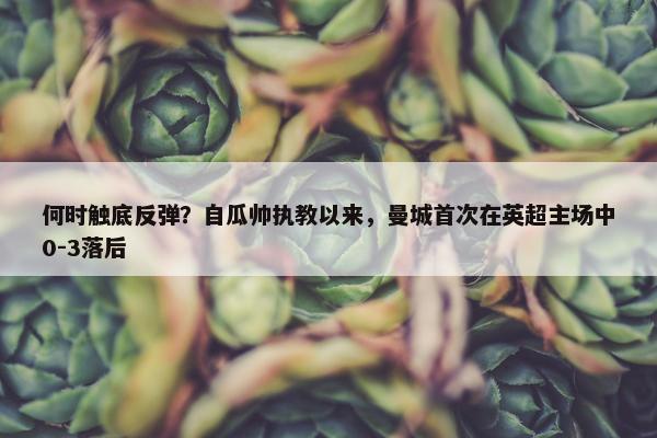 何时触底反弹？自瓜帅执教以来，曼城首次在英超主场中0-3落后